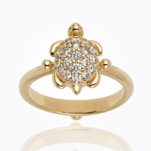Load image into Gallery viewer, 18K Pavé Turtle Ring