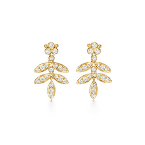 18K Foglia Double Drop Earrings