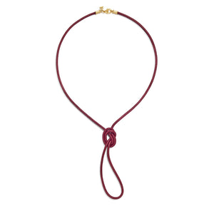 18K Crimson Leather Cord