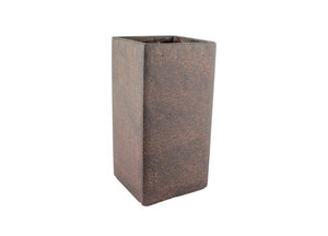 9 3/4" Square Vase Weathered Brown